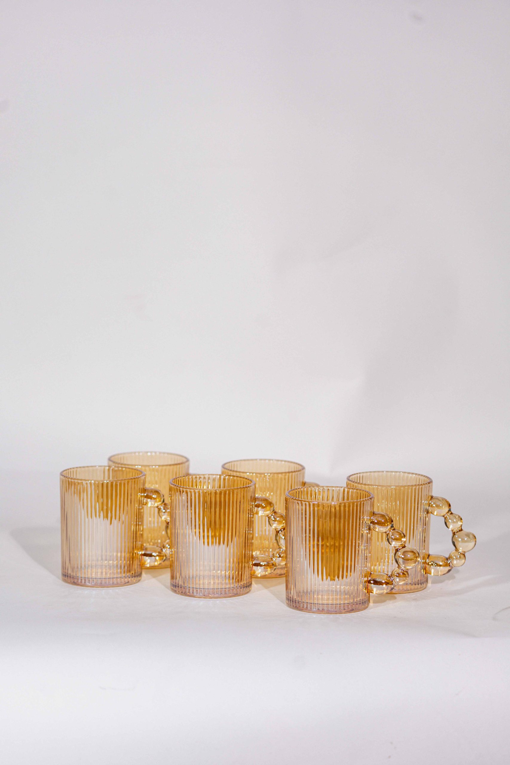 Set 6 vasos transparentes amarillos